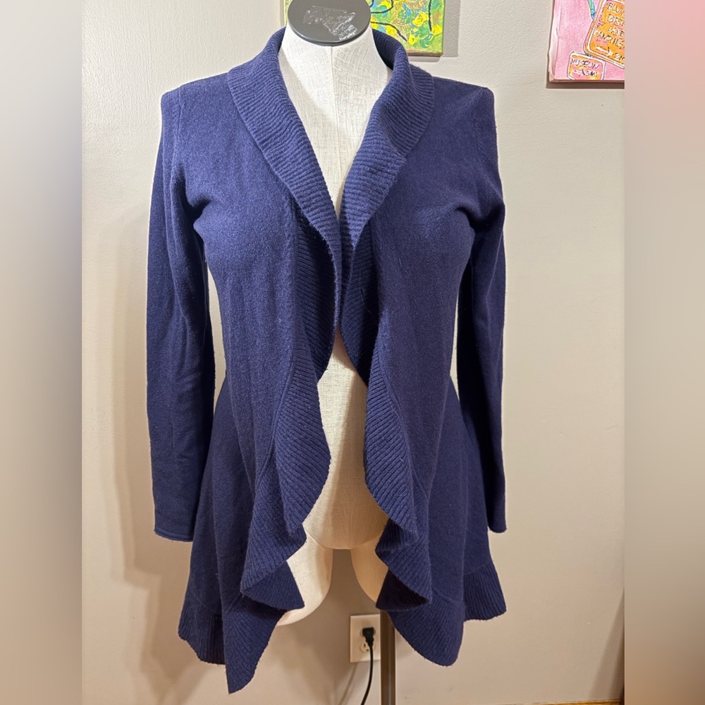 KIER + J Deep Blue Open Front Cardigan
